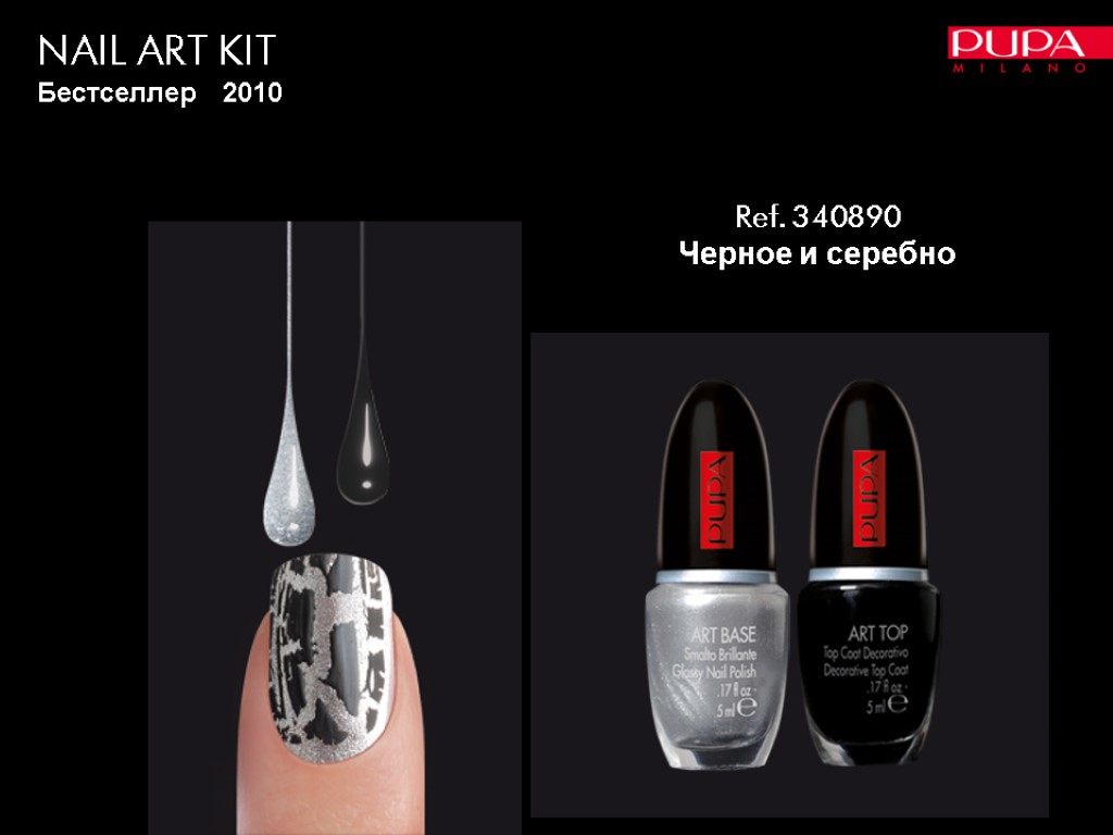 NAIL ART KIT Бестселлер 2010 Ref. 340890 Черное и серебно